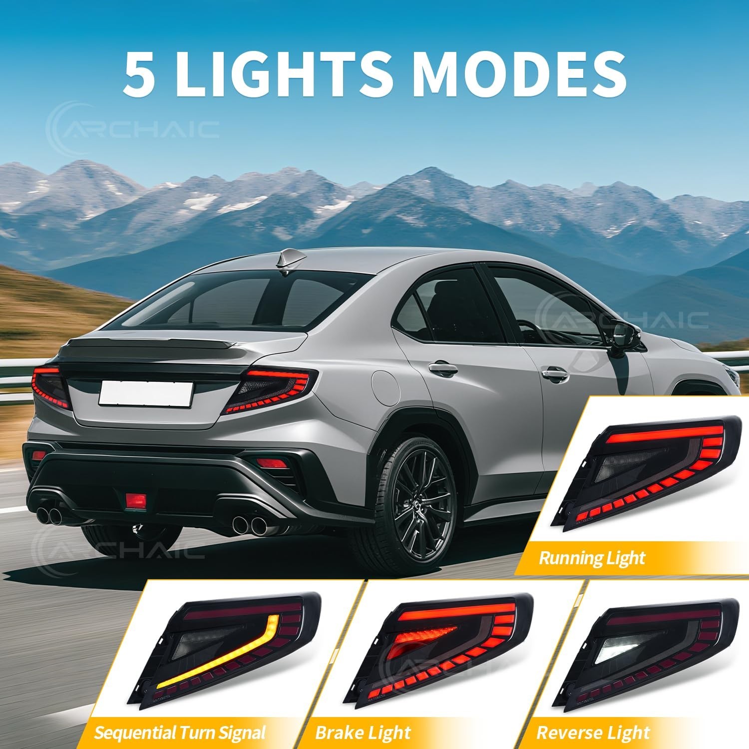 Archaic Tail Lights Assembly Compatible with 2022-2025 Subaru WRX VB Base/Pre…