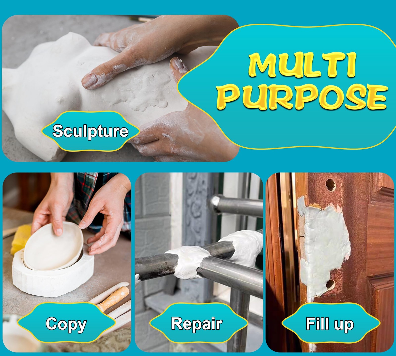 Pool Putty 12oz – 2 Part Epoxy for Leaks Underwater or Above, White