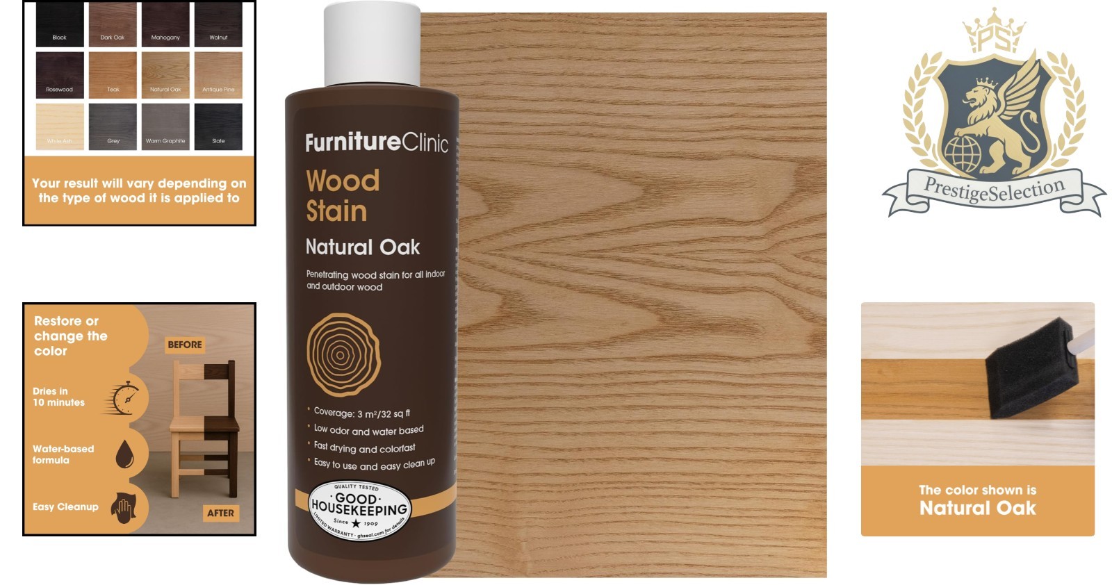 250ml Natural Oak Wood Stain | Non-Toxic & Versatile for Indoor/Outdoor Projects