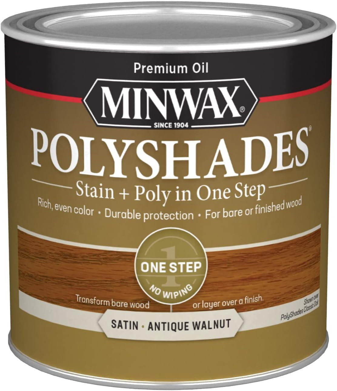 Polyshades, Satin, Antique Walnut, 1/2 Pint
