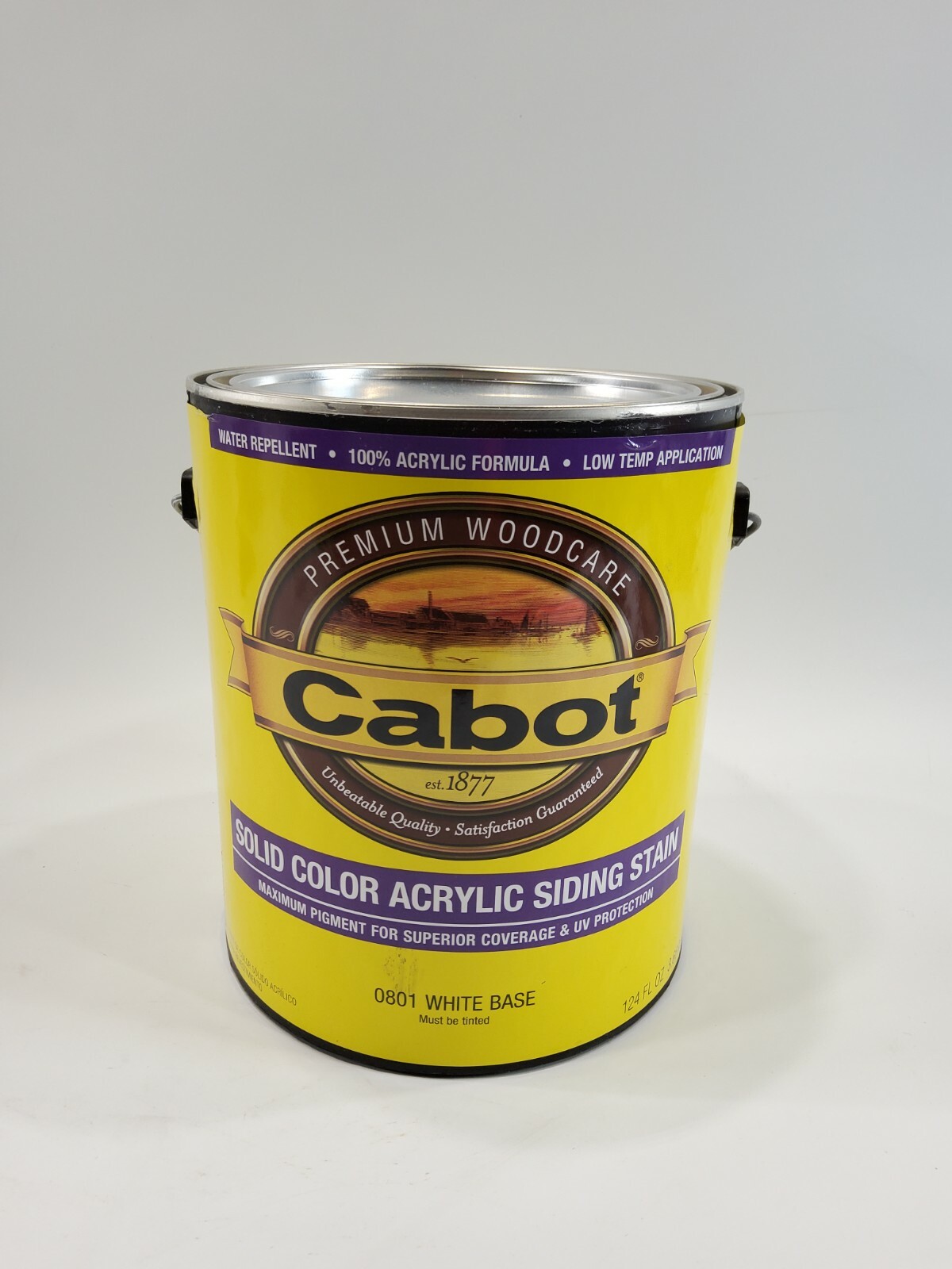 Cabot Solid Color Acrylic Siding Stain 0801 White Base 1 Gallon 124 FL OZ