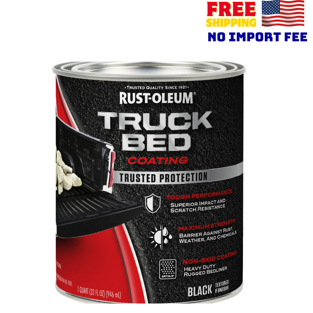 Black, Rust-Oleum Automotive Truck Bed Coating-342668, 1 qt