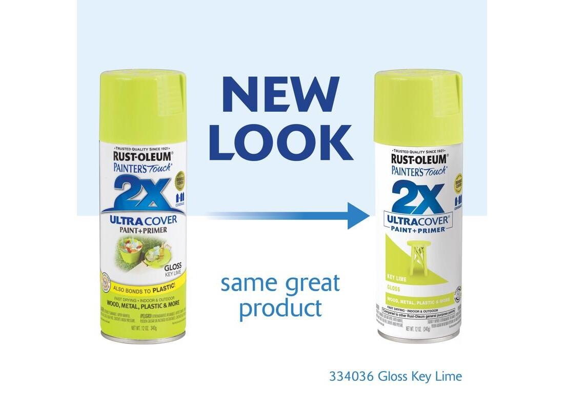 PAINTER’S Touch Gloss Spray Paint, Gloss, Key Lime, 12 oz, Aerosol Can