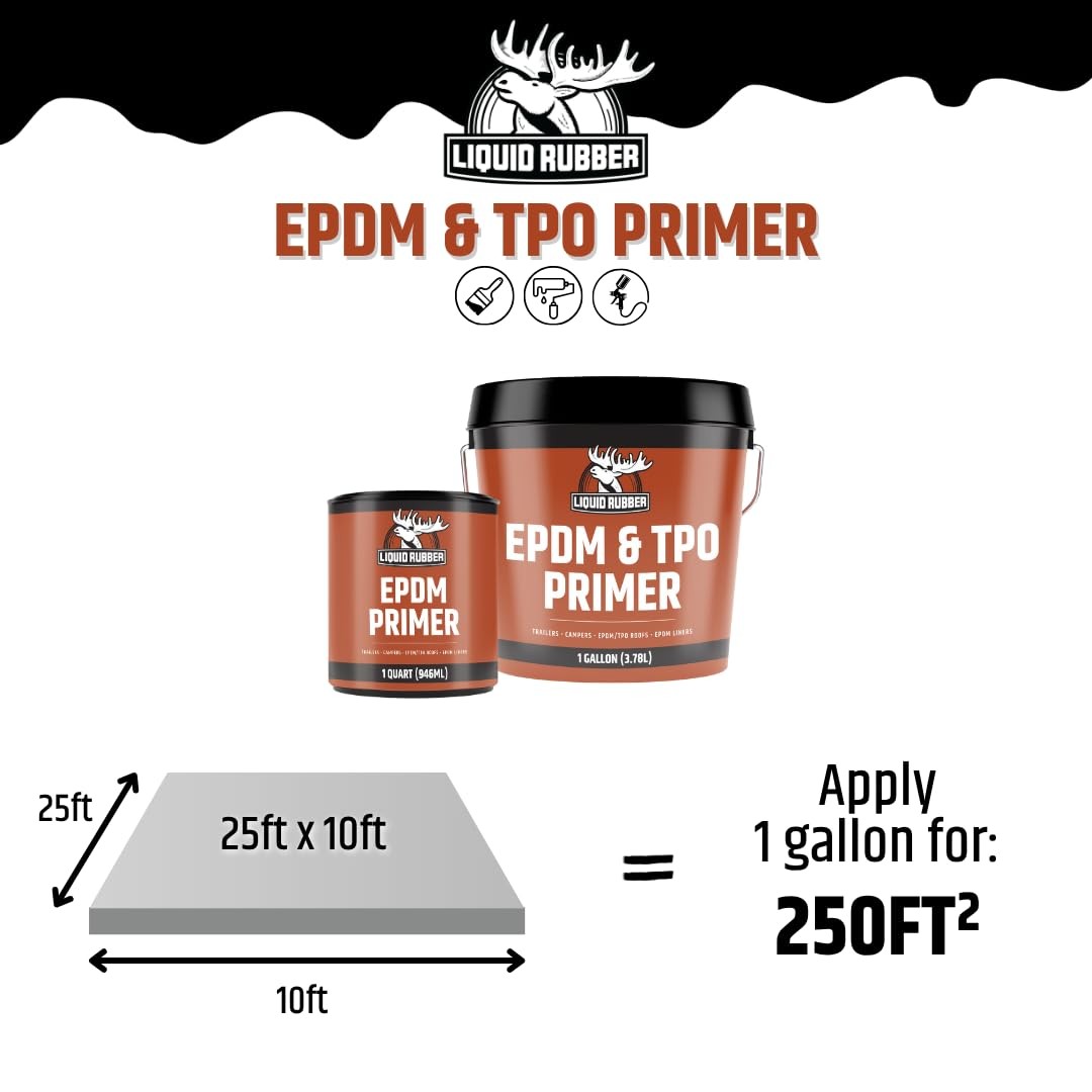 EPDM TPO Primer – High-Performance Liquid Rubber Basecoat for RV Roofs, 1 Gallon