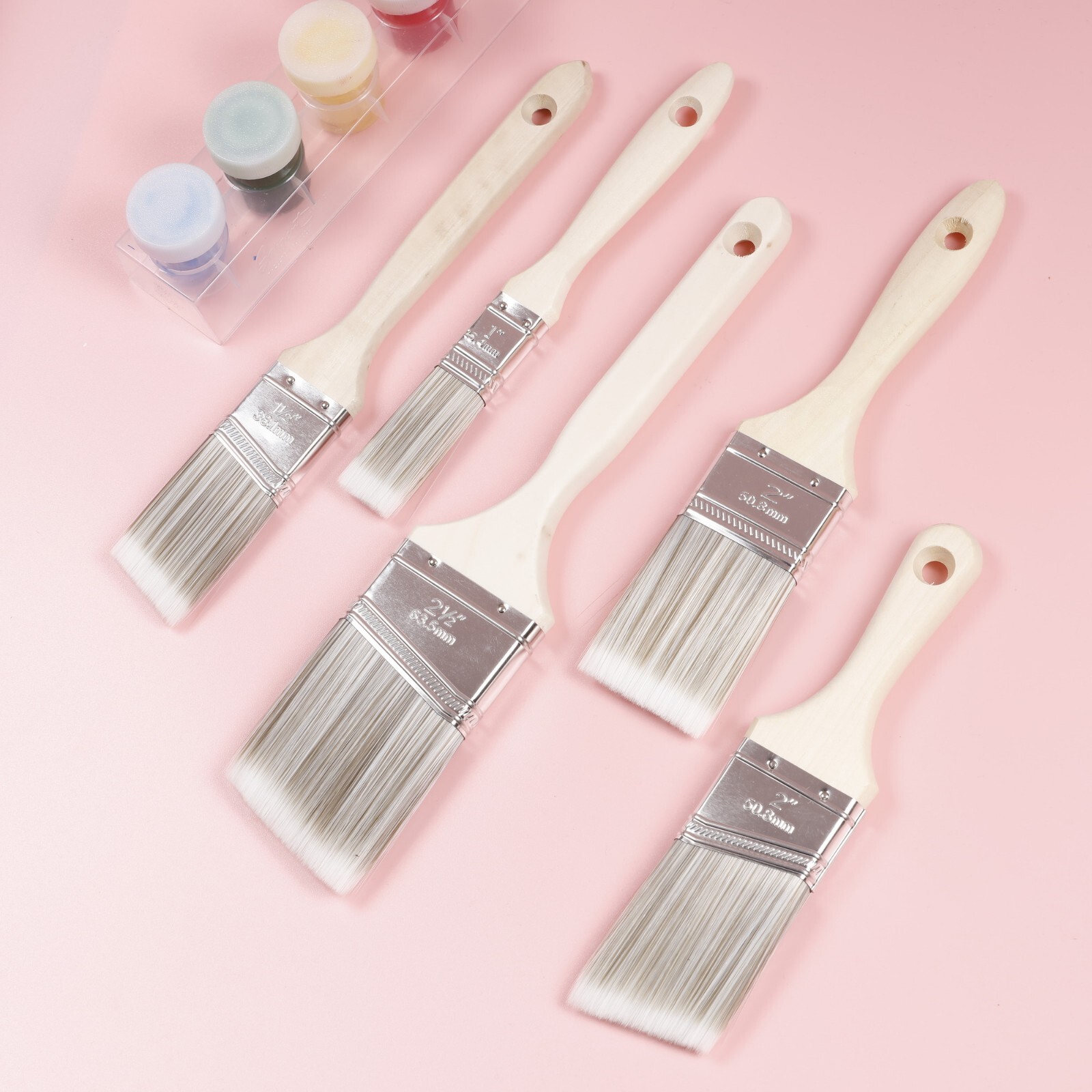Incraftables Chalk Paint Brush Set 5pc, Specialty Brushes for Furniture Paint