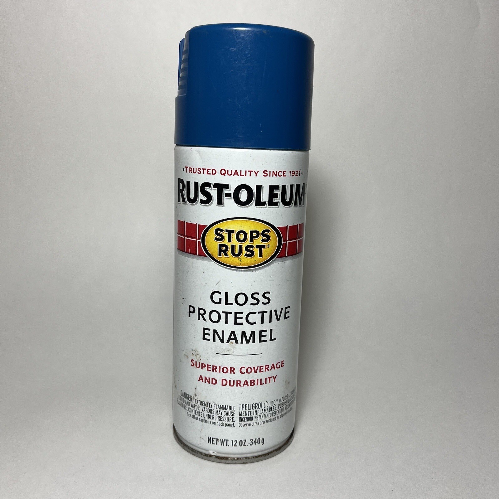Vintage 2005 RUST-OLEUM royal blue Spray Paint can Art