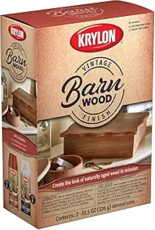 New KRYLON VINTAGE FINISH BARN WOOD PAINT KIT 11.5oz Each (2 cans) – New