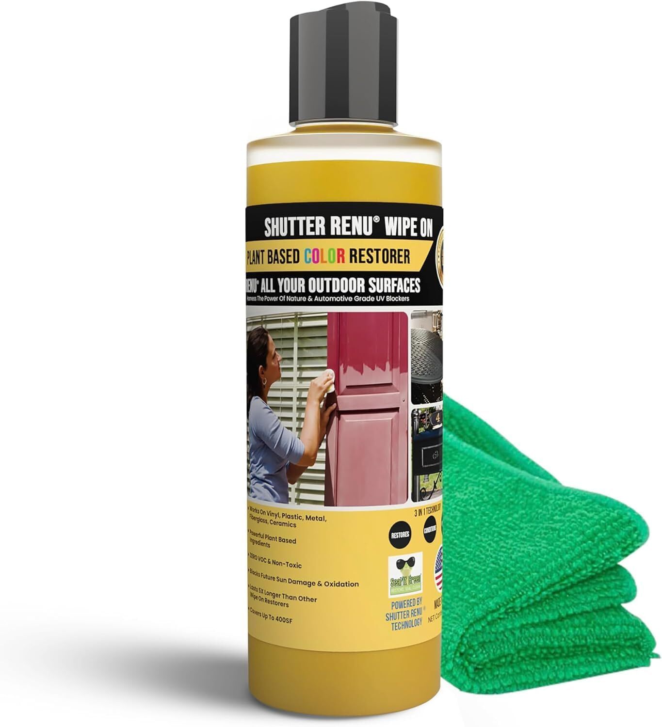 Wipe On | Advanced Color Restorer & Protectant for Faded Shutters | Plastic Car