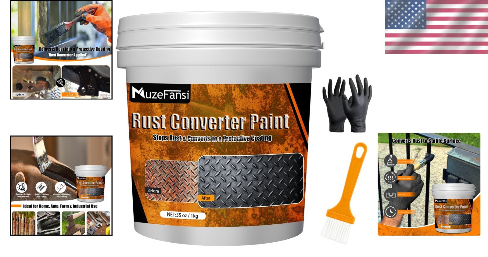 Eco-Friendly 2-in-1 Rust Converter & Primer – 35oz for Automotive and Marine Use