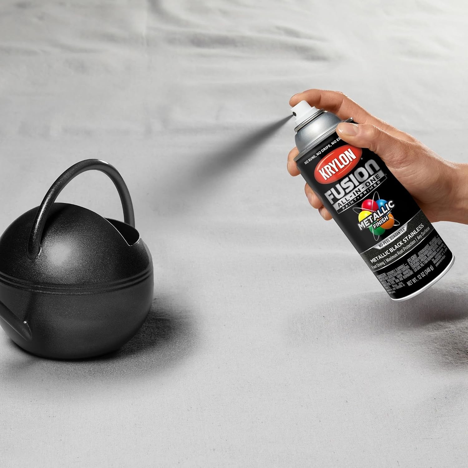 Fast-Drying Rust Resistant 12 oz Aerosol Spray Paint – Black Stainless Steel