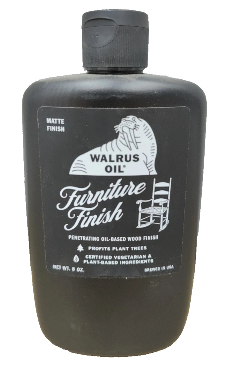 Walrus Oil – Furniture Finish, Polymerizing Safflower Oil, Tung Oil, Hemp 8oz