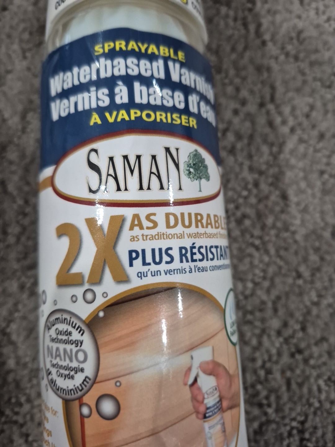 Saman Waterbased Flat Varnish 2x Durable Spray Protects Decorative Surfaces A8