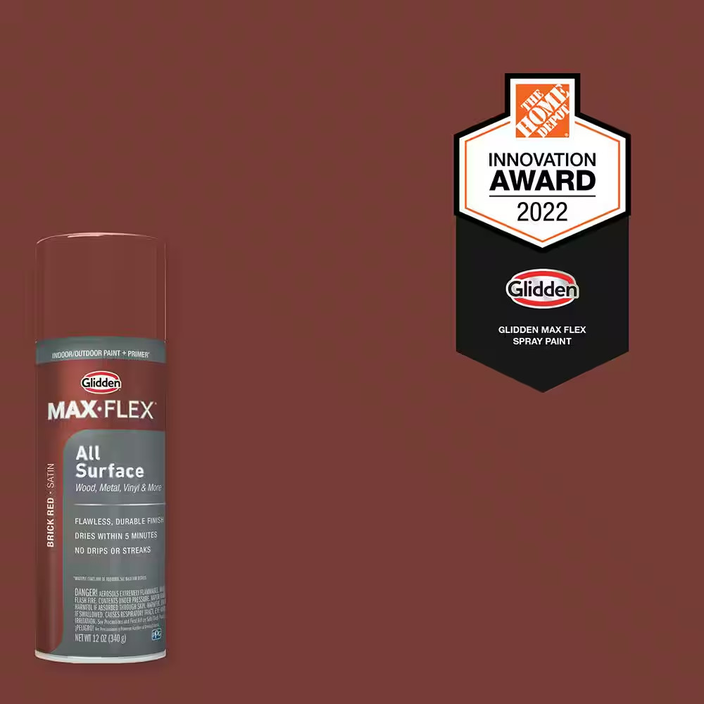 12 Oz. Satin Brick Red Interior/Exterior All Surface Spray Paint and Primer