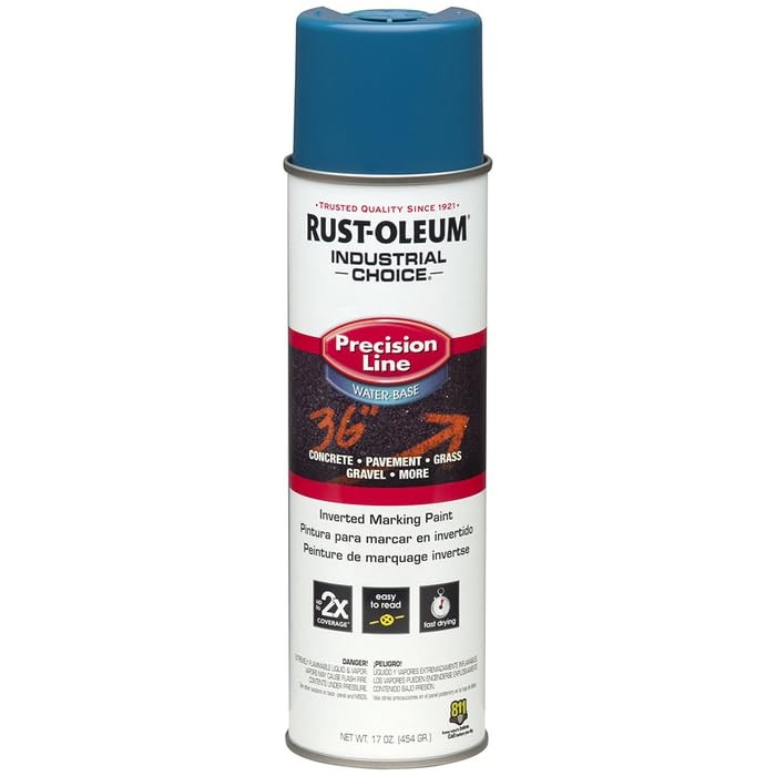 Rust Oleum Inverted Marking Paint Caution Blue 17 Ounce Pack Of 12 Fast Dry