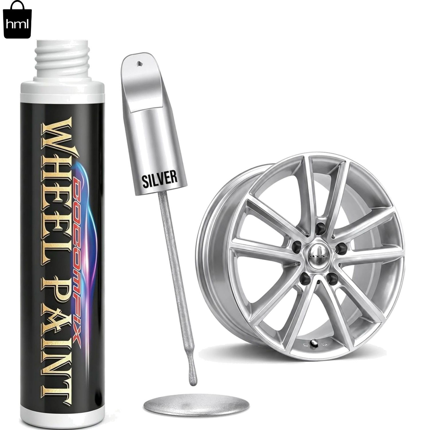 Restore Your Wheels with Glossy Silver Touch Up Paint – Easy Application 1 Fl Oz