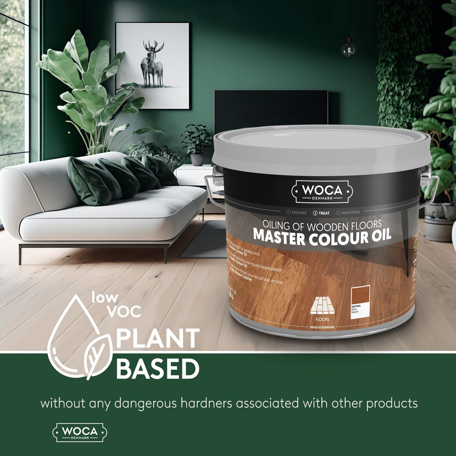WOCA Denmark – Master Color Oil – Plant Based 1.5oz, Rhode Island Brown