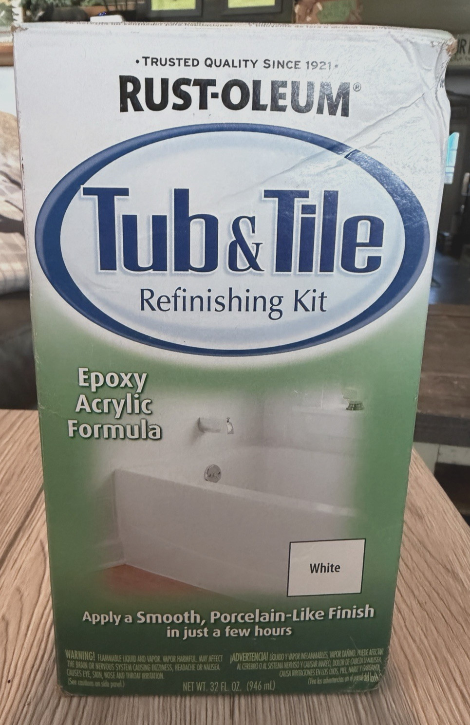 Rust-Oleum Tub & Tile Refinishing Kit White 32 oz Epoxy Acrylic 7860519 New