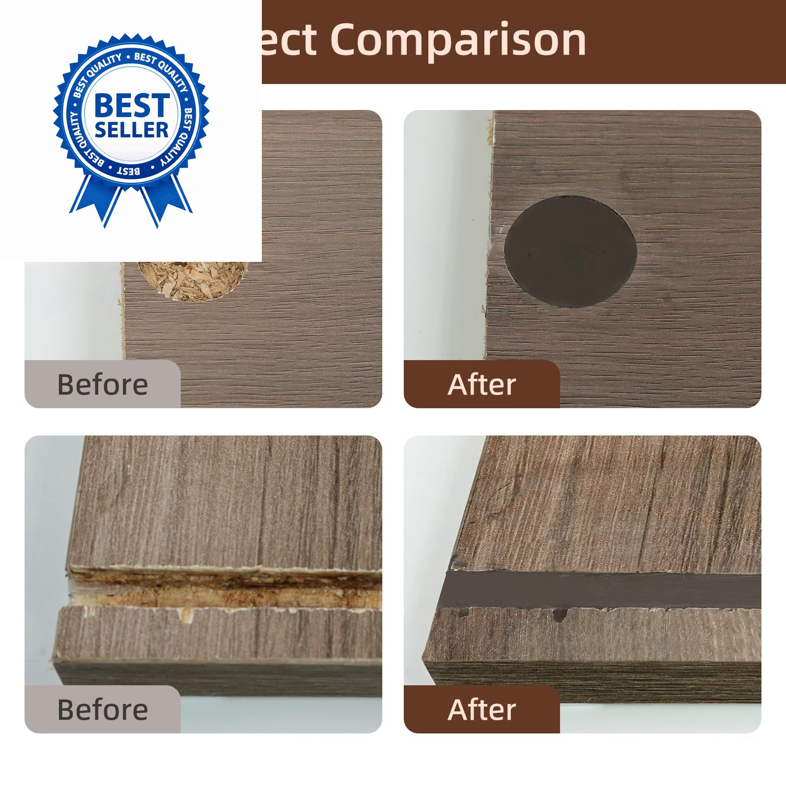BONCART Wood Filler – Ebony, Paintable, Stainable, Sandable. Quickly Ebony