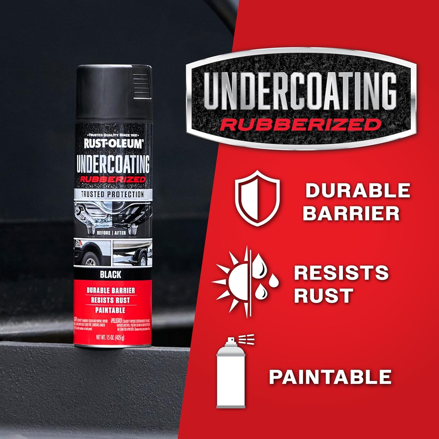 Rubberized Undercoating Spray 15 oz – Black Automotive Protection Solution