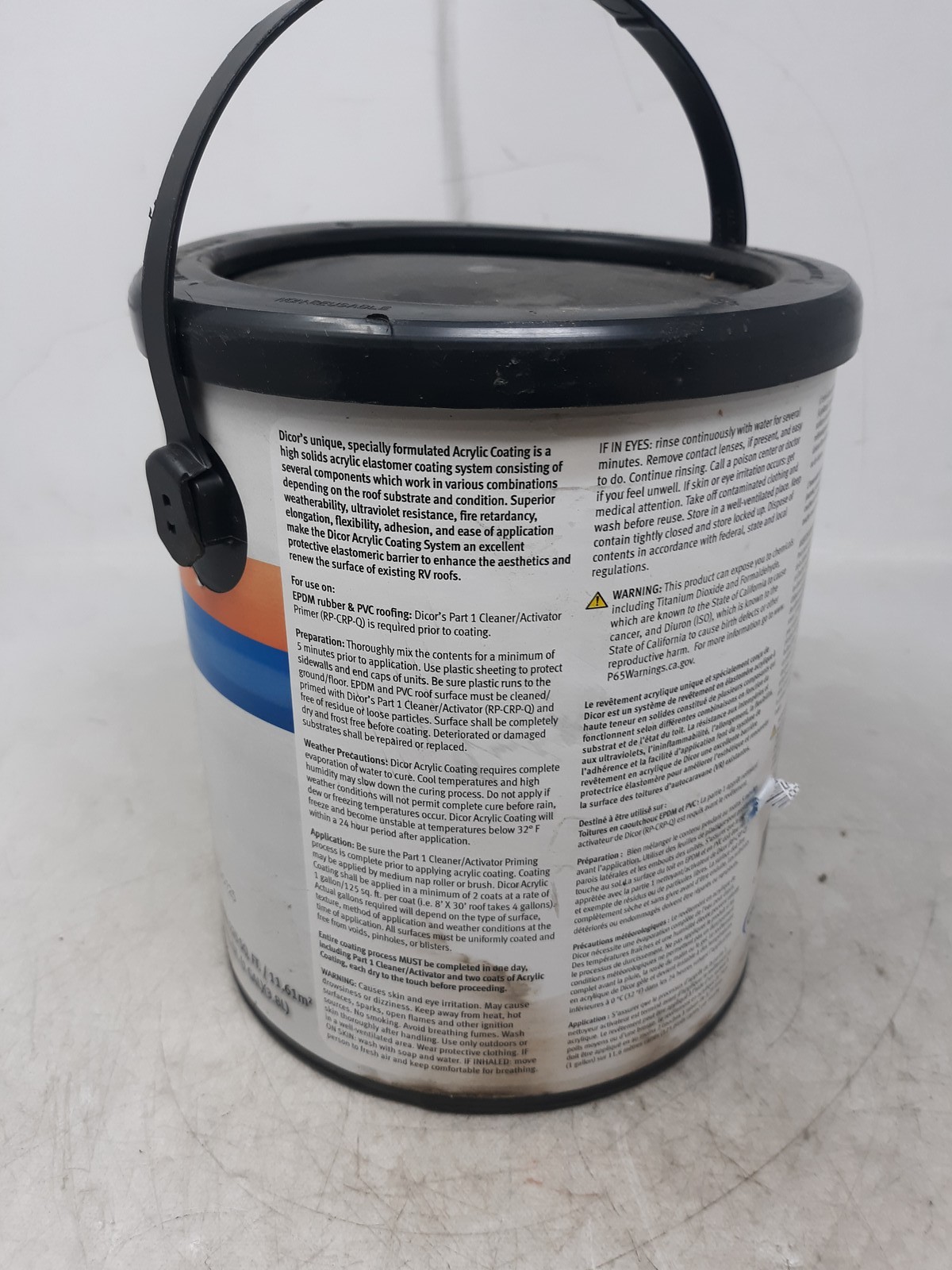 Dicor RP-CRC-1 EPDM Rubber Roof Acrylic Coating – Part 2, White, 1 Gallon