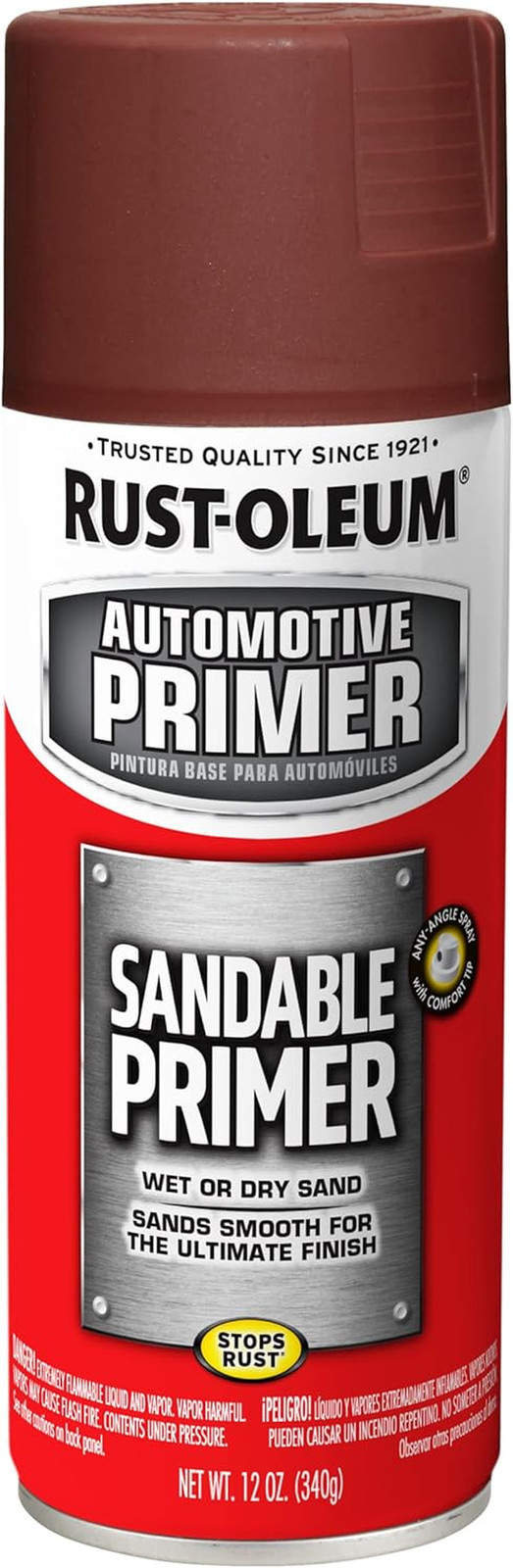 Rust-Oleum 249415 Automotive Sandable Primer Spray, 12 Oz, Gray