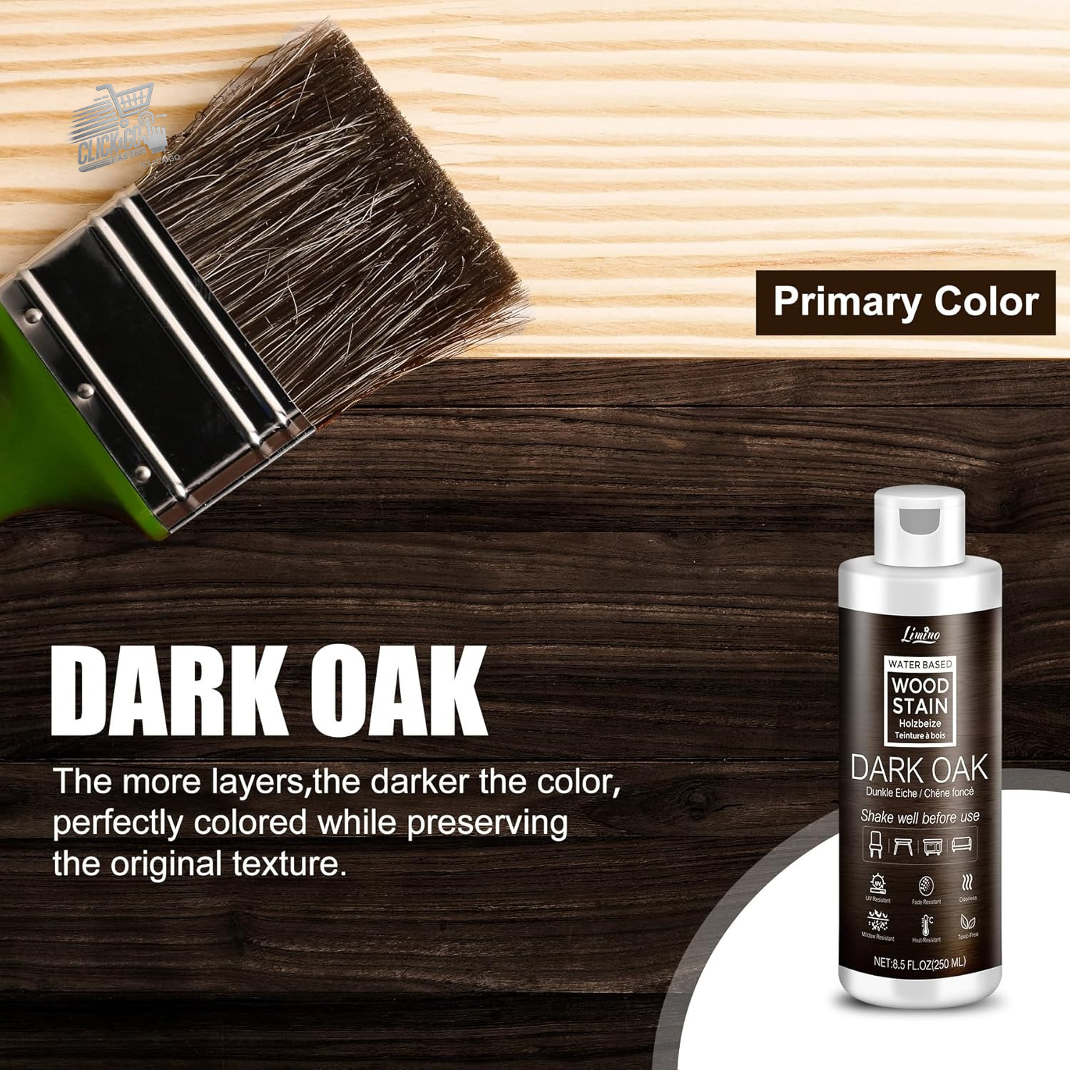 Biting Wood Base Water Impregnating Indoor Outdoor Dark Oak Gel 250ml