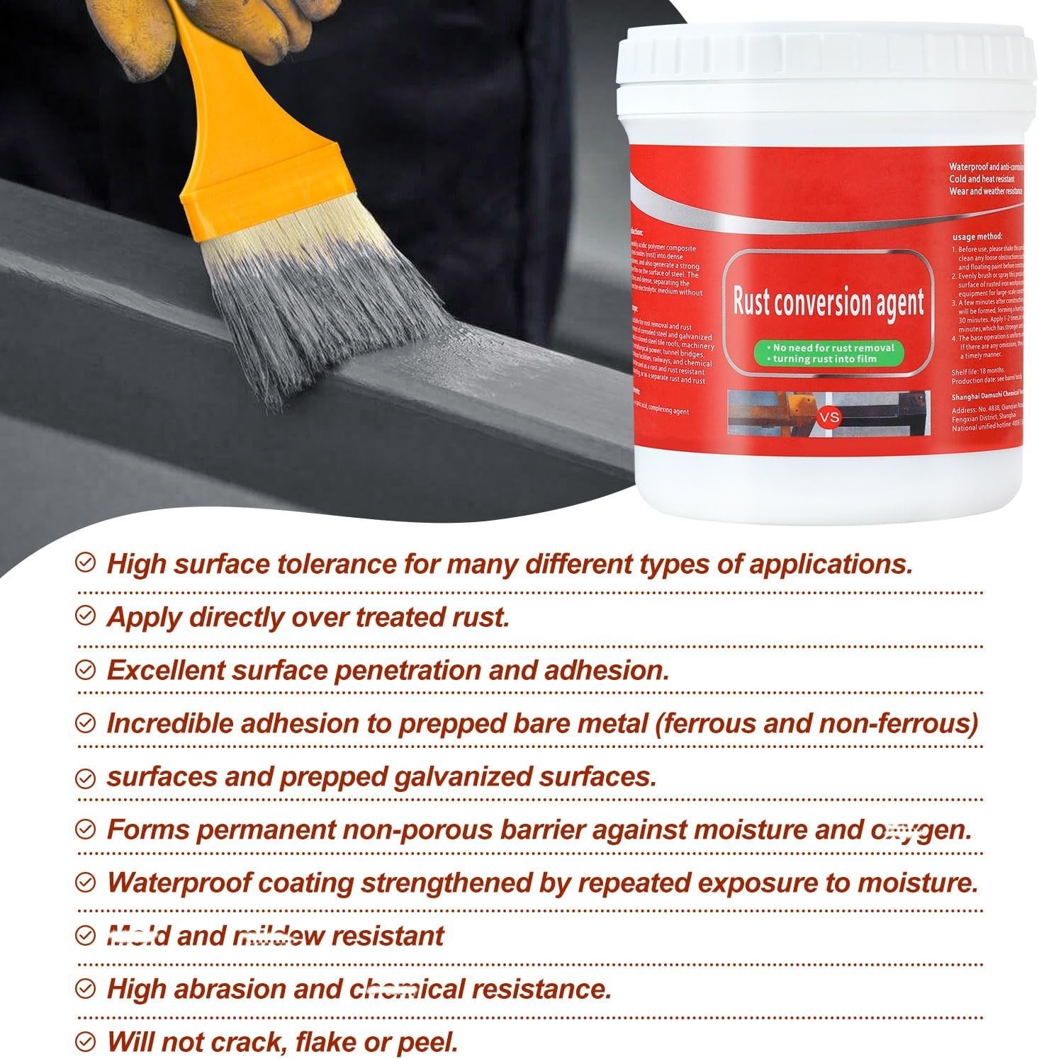 Anti Rust Converter Paint for Car Chassis & More: Easy-to-Use Waterproof Formula