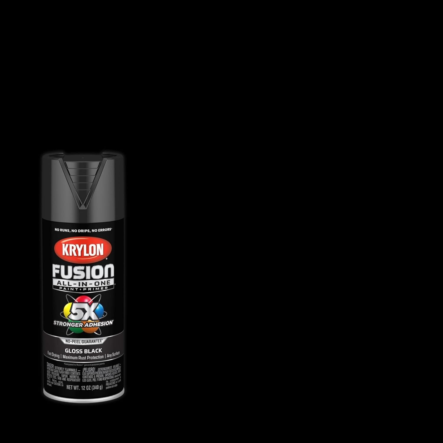 Fusion All-In-One Adhesive Spray Paint for Indoor/Outdoor Use, 12 oz, Black