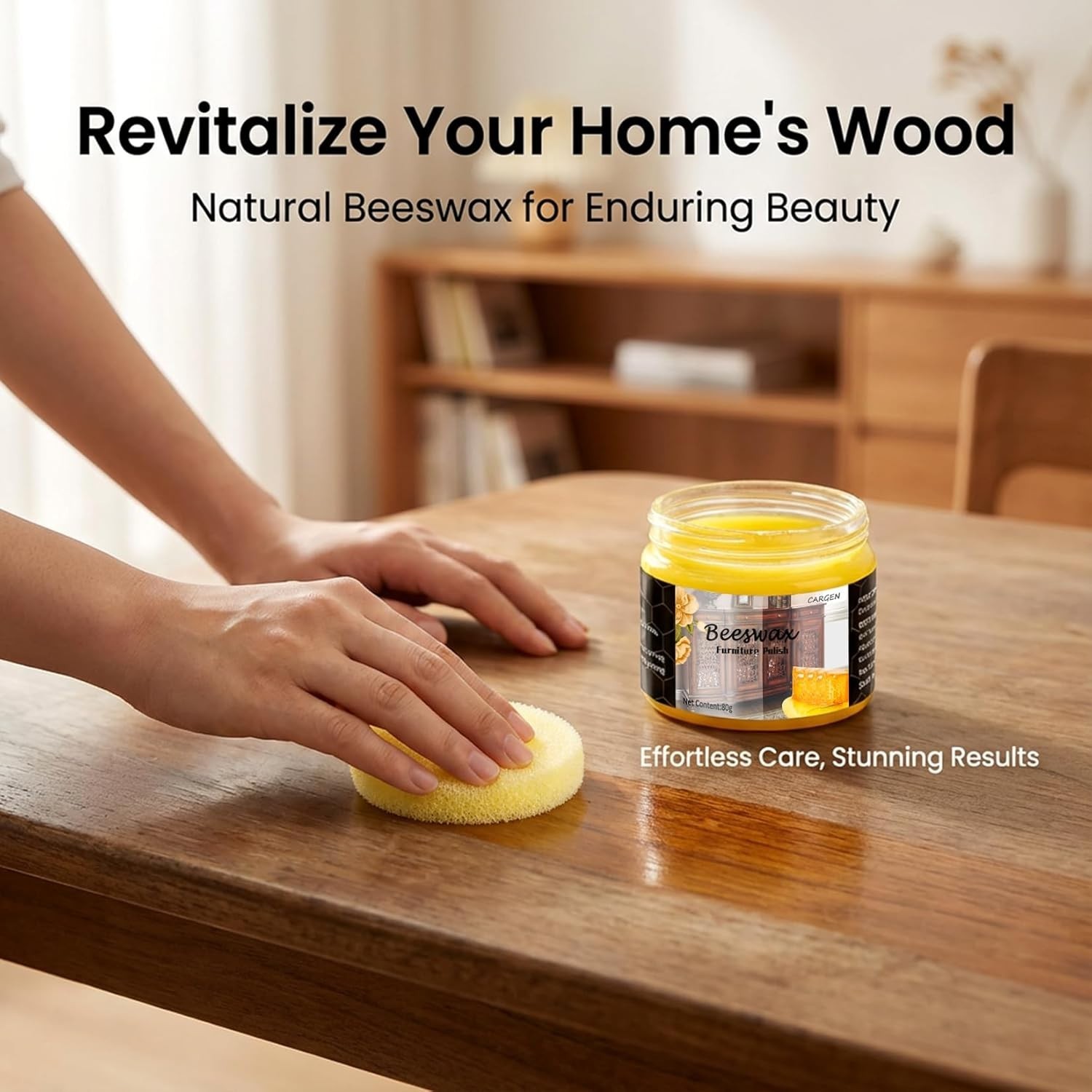 Natural Beeswax Furniture Polish – Eco-Friendly Wood Care, 2×2.82oz