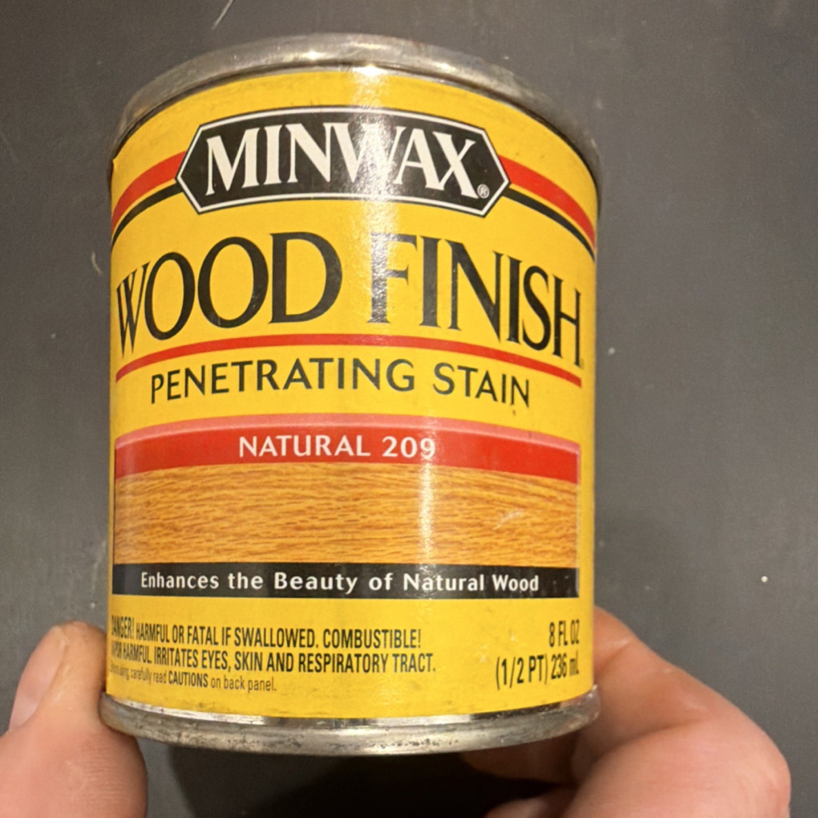 Minwax Wood Finish Penetrating Stain Natural 209 8 fl oz (1/2 pt) 236 mL