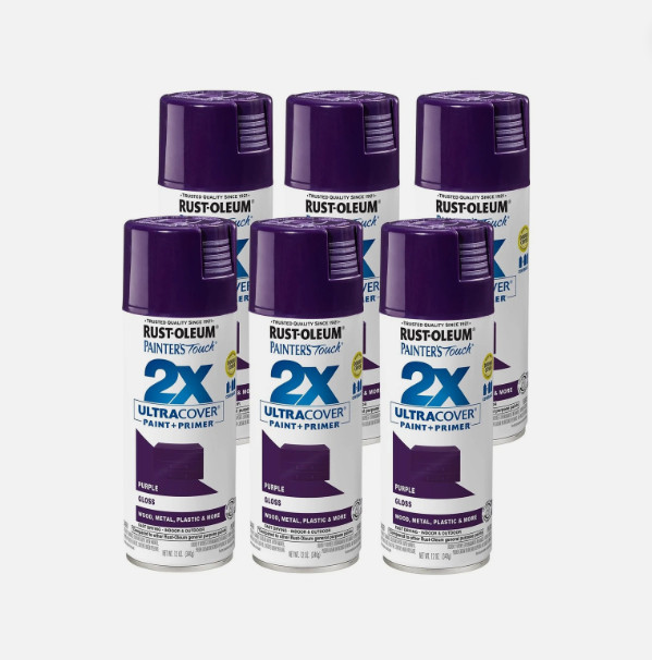 Painter’s Touch 2X Ultra Cover Gloss Purple Spray Paint 12 Oz Pack of 6