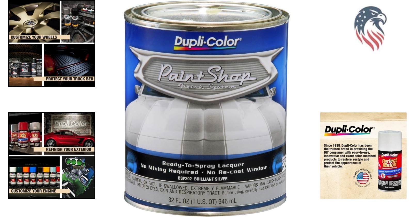 Compatibility Silver Metallic Paint System 32oz Spray For Metal Vehicles