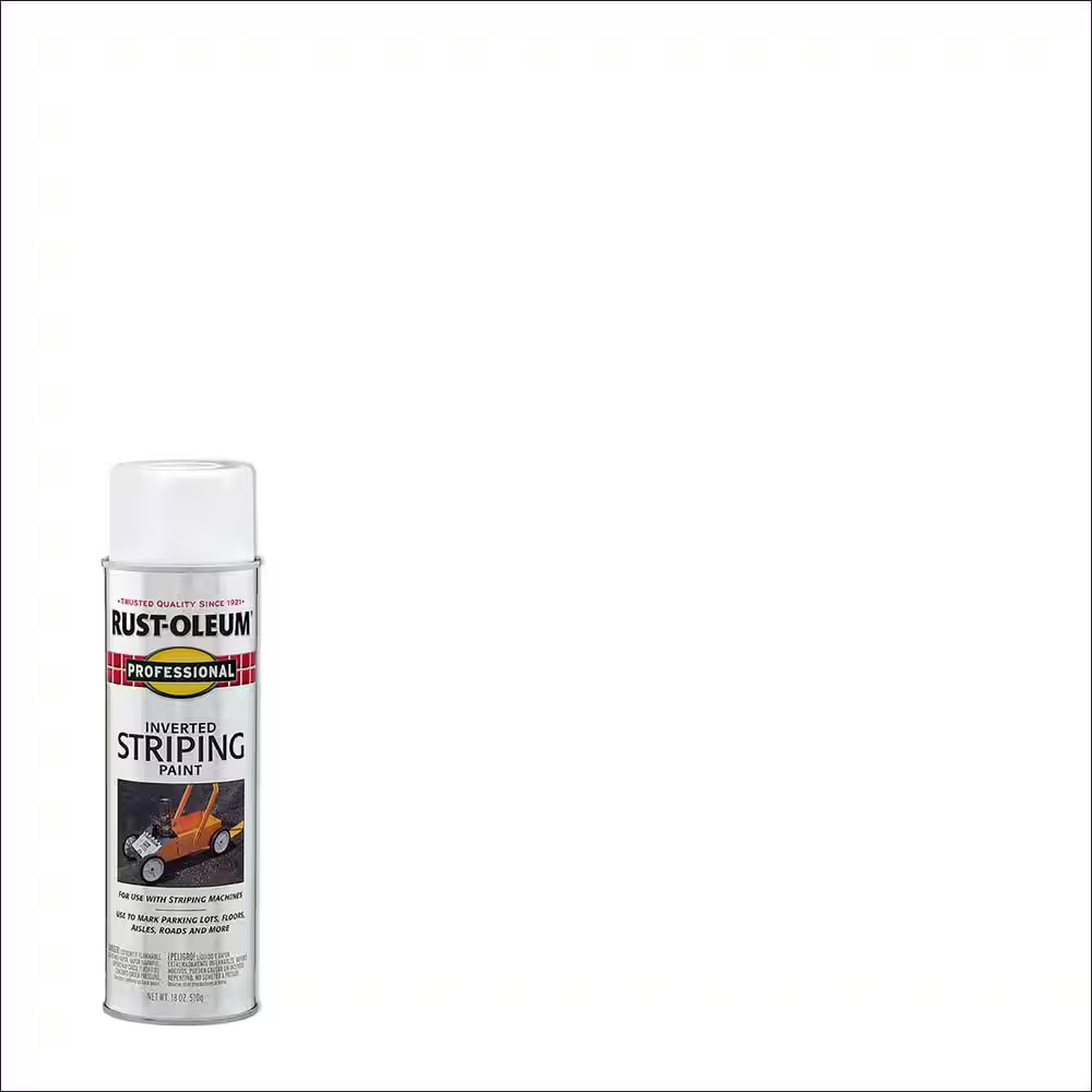 18 Ounce Flat White Exterior Inverted Striping Spray Paint (6-Pack)