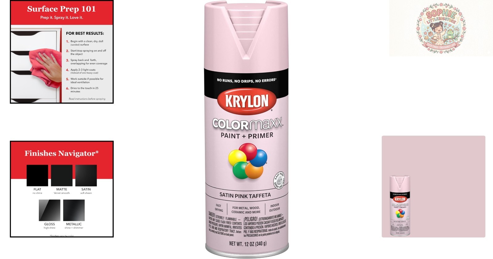 12 Oz Satin Ballet Slipper Pink Spray Paint – Fast-Drying, Rust-Resistant Finish