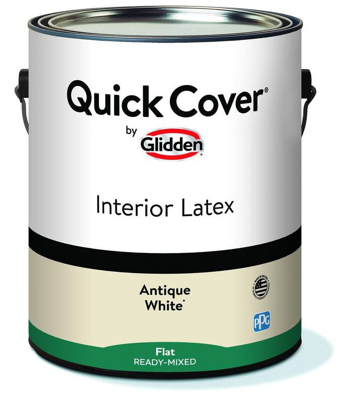 Interior Latex Paint Flat Finish Antique White One Gallon Quick Cover