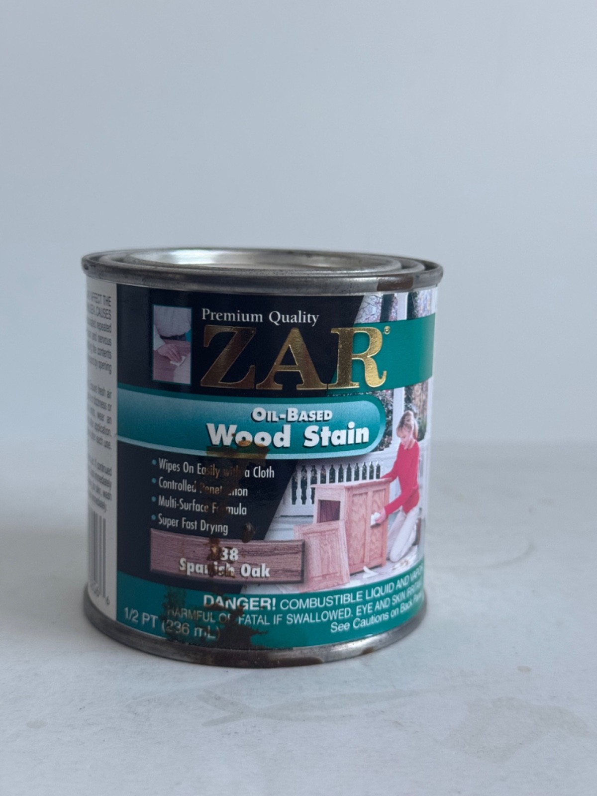 (1) ZAR Interior Wood Stain 138 SPANISH OAK 1/2 Pint
