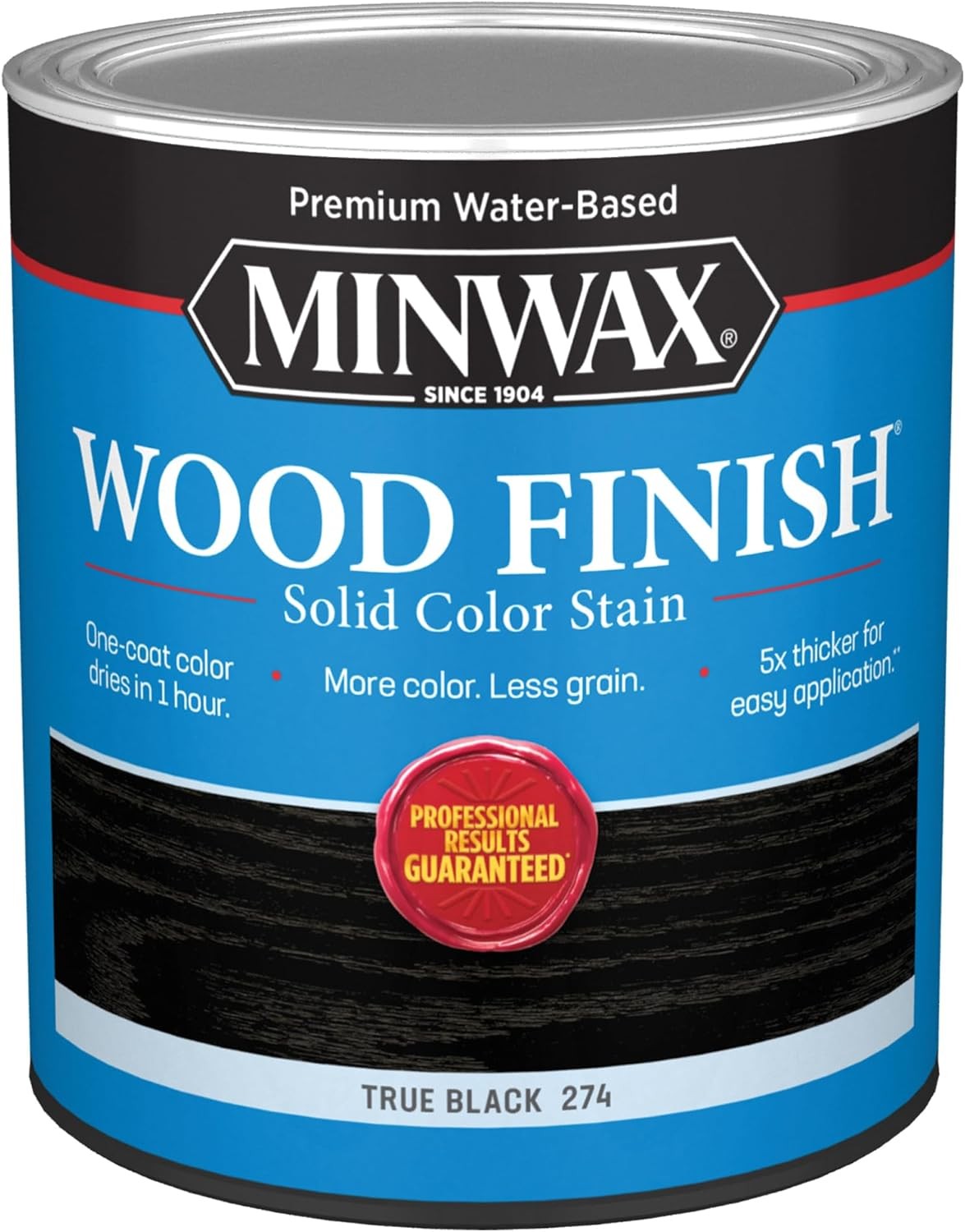 Water Based Solid Wood Stain True Black 1 Quart Minwax