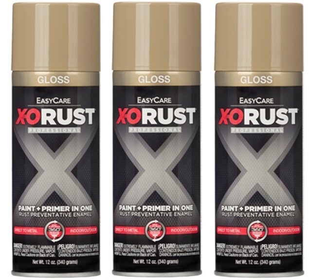 X-O Rust XOP25-AER Gloss PEBBLE Anti-Rust Enamel Spray Paint Primer – 3 Pack