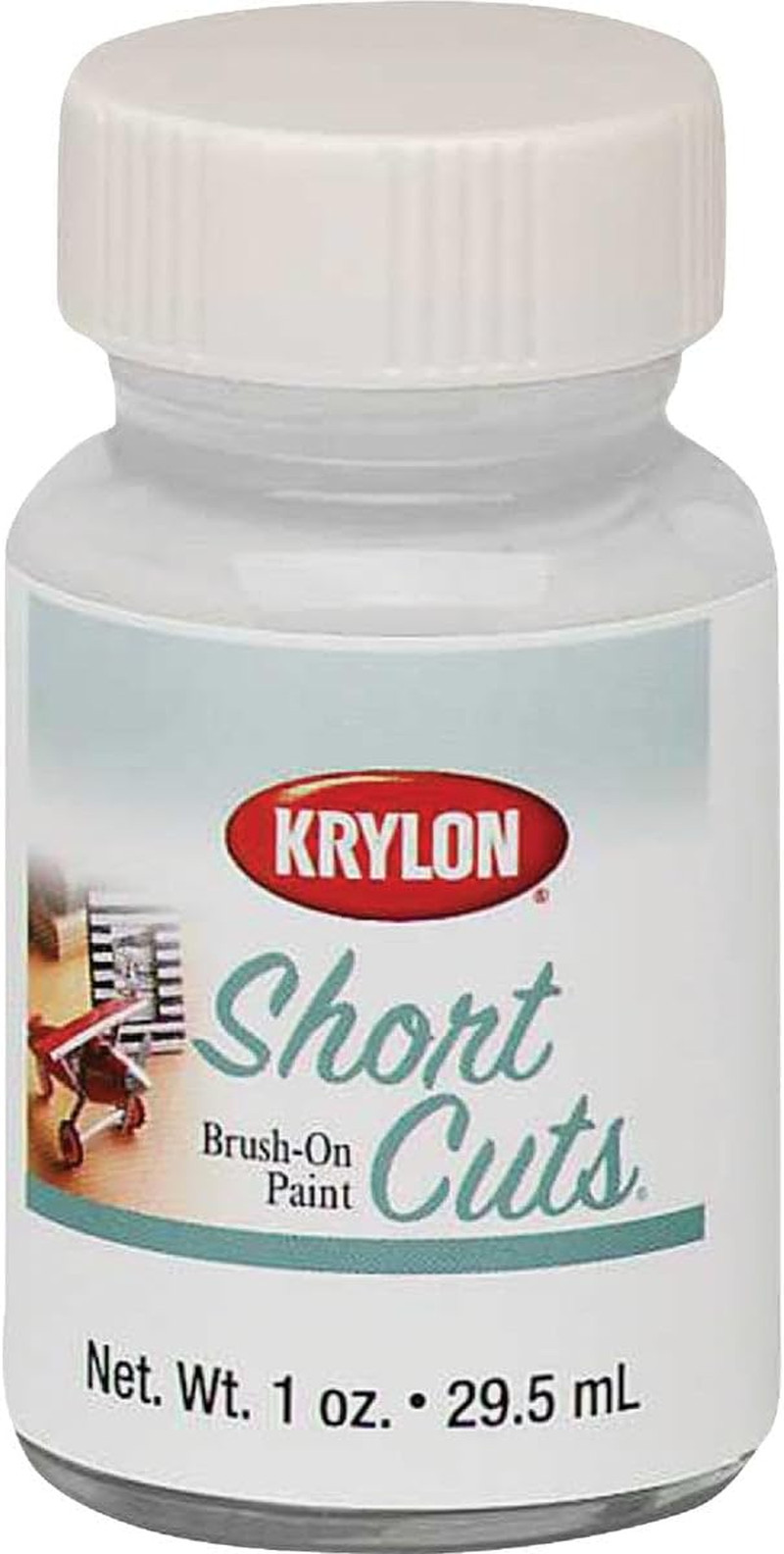 KSCB025 Short Cuts Brush-On Paint, Gloss White, 1 Ounce