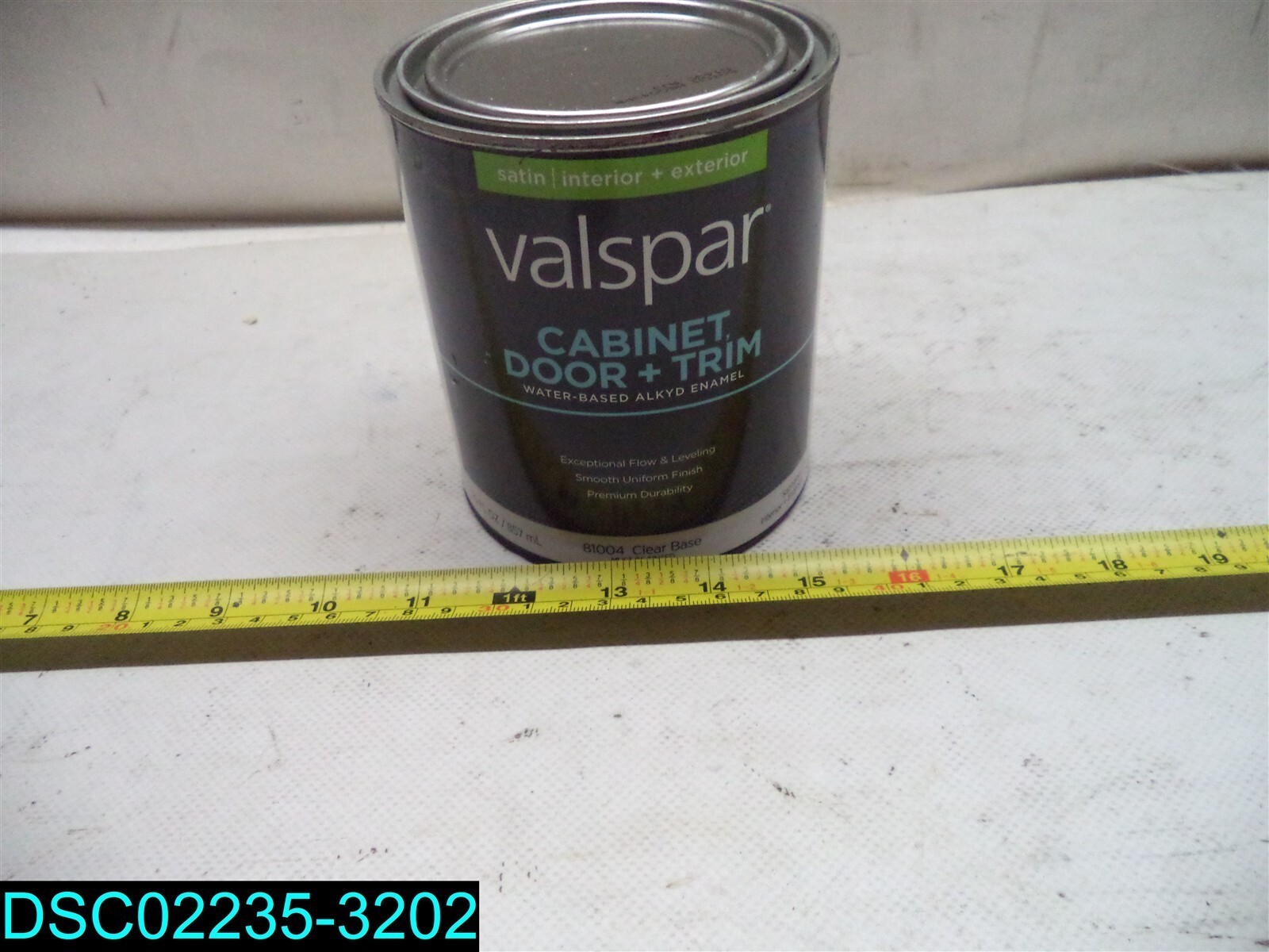 QTY=116OZ: 4 X 29OZ VALSPAR CABINET DOOR & TRIM OIL ENRICHED ENAMEL 741996303019