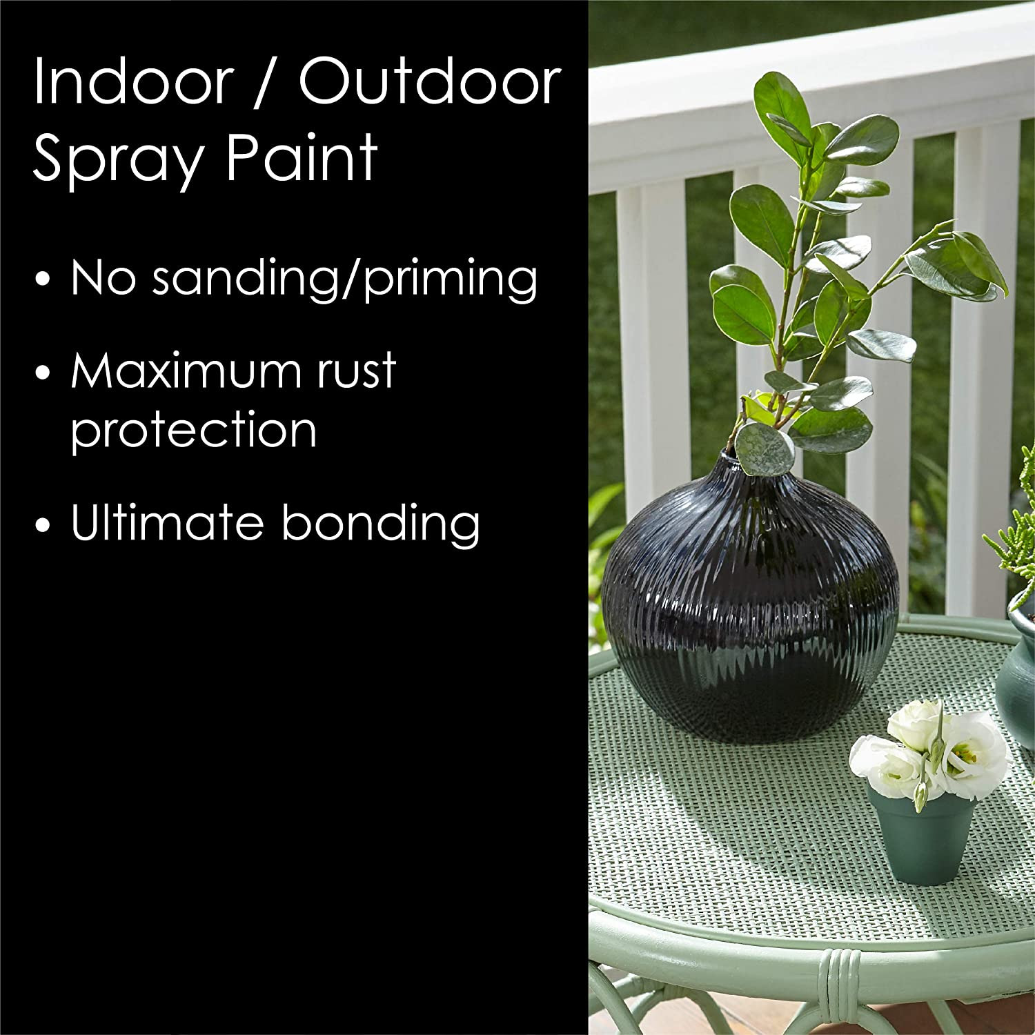 Krylon Fusion All-In-One Spray Paint for Indoor/Outdoor Use, Gloss Black , 12 Oz
