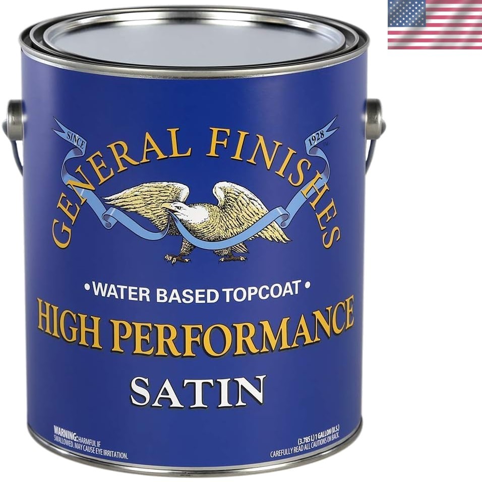 High Performance Water Based Topcoat, 1 Gallon, Satin