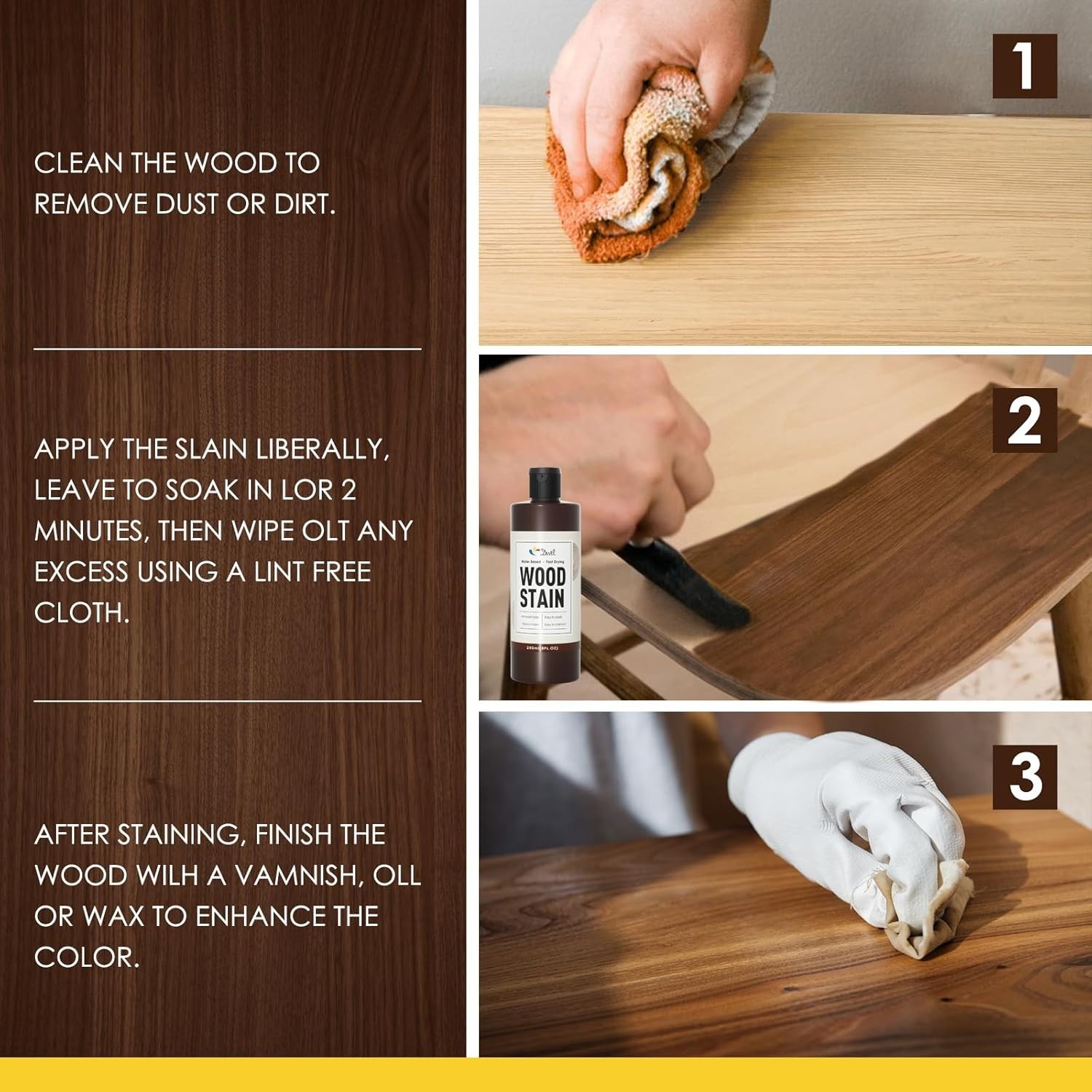 Water Based Wood Stain – Multiple Finishes, Fast Drying, Indoor and Outdoor F…