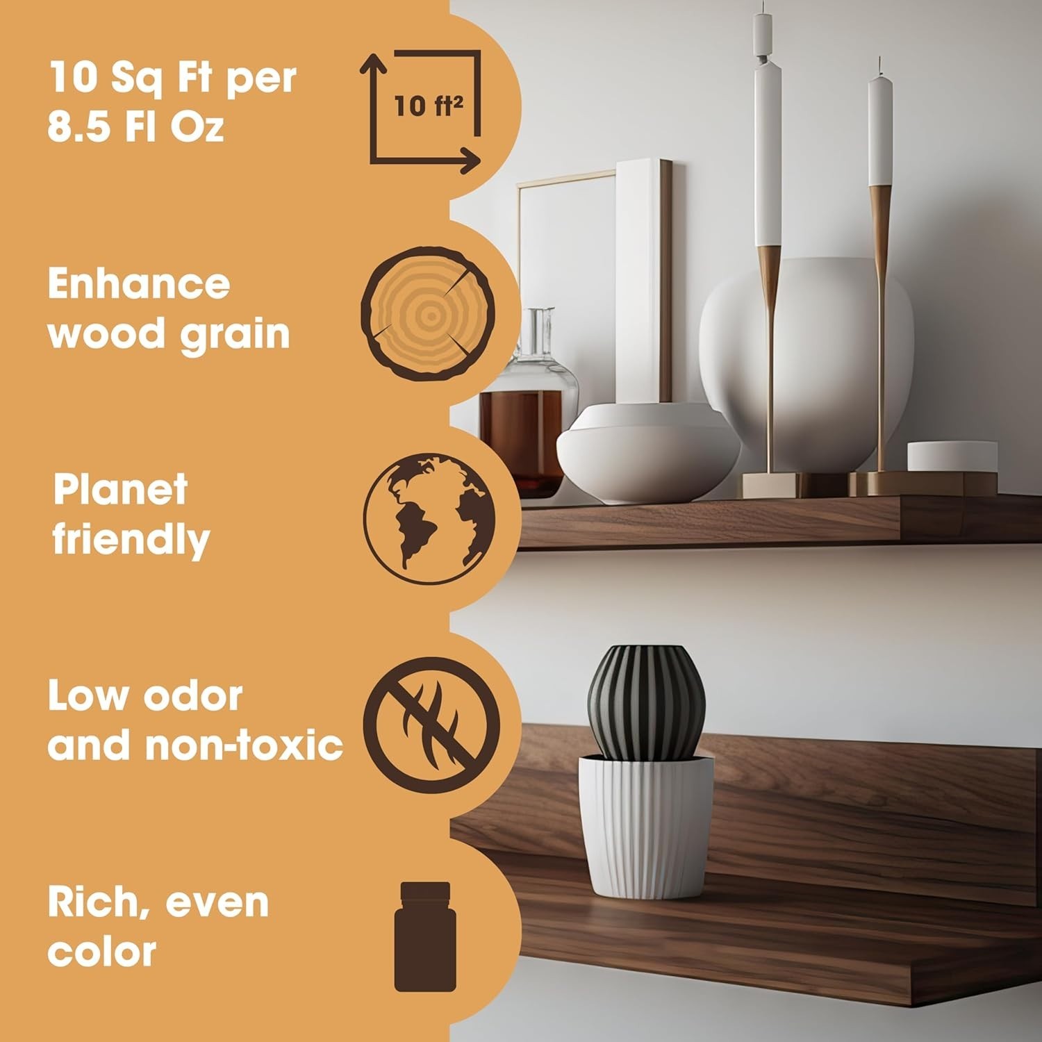 Fast Drying Dark Oak Wood Stain | Matte Finish | 250ml | For Indoor & Outdoor