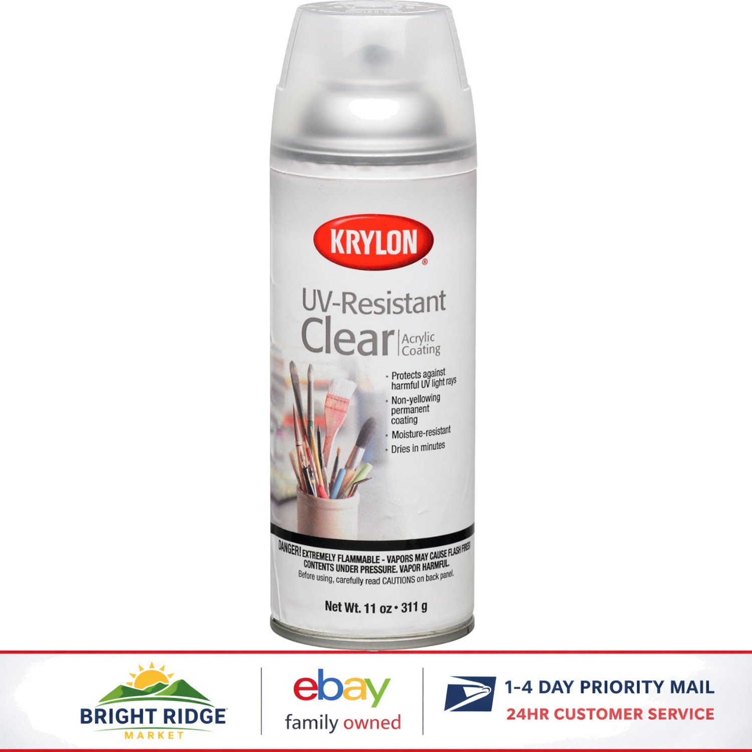 UV-Resistant Clear Gloss Spray for Wood, Metal, Plastic, and Glass Surfaces