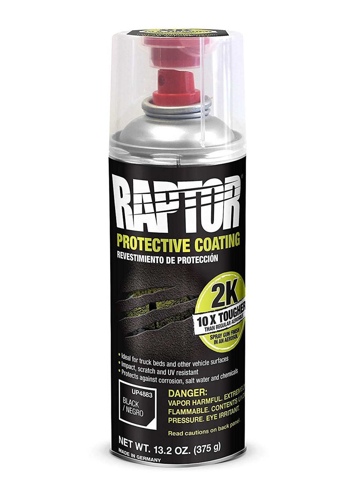 U-POL 4883 Raptor 2K Aerosol Truck Bedliner Protective Coating – Black, 4-Pack