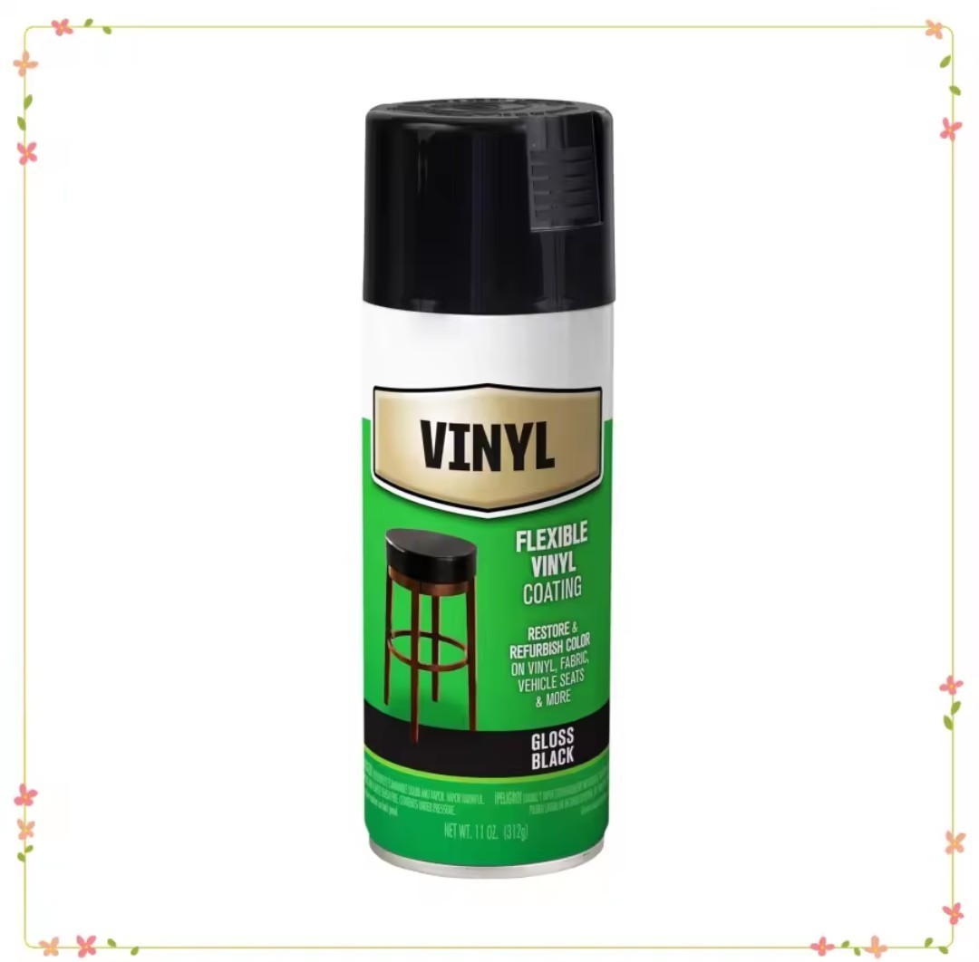 Fabric Vinyl Spray Paint Automotive Flexible Coating, Gloss-Black, 11oz
