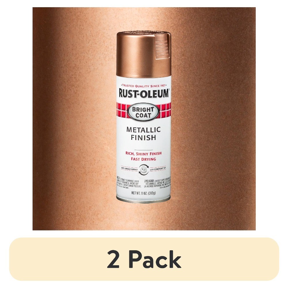 Metallic Spray Paint Rose Gold Anti Rust Bright Coat 11 oz 2 Pack