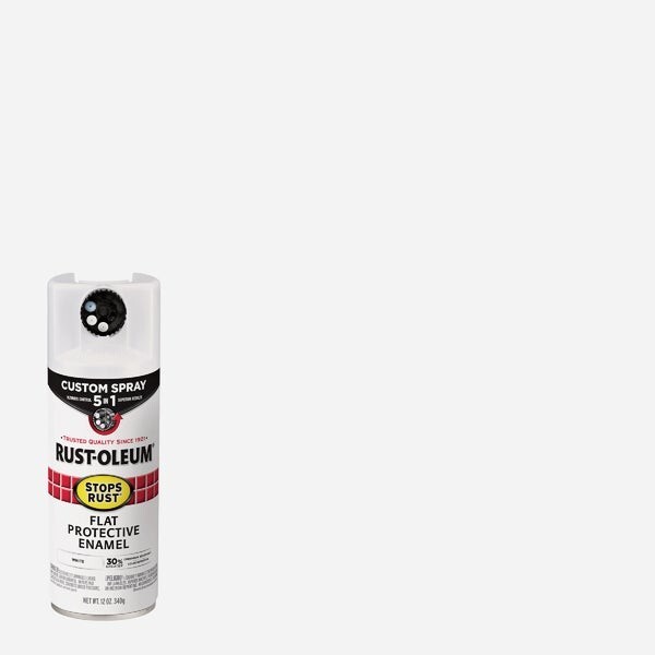 (12)-Rust-Oleum Stops Rust 12 Oz. Custom Spray 5 in 1 Flat Spray Paint, White