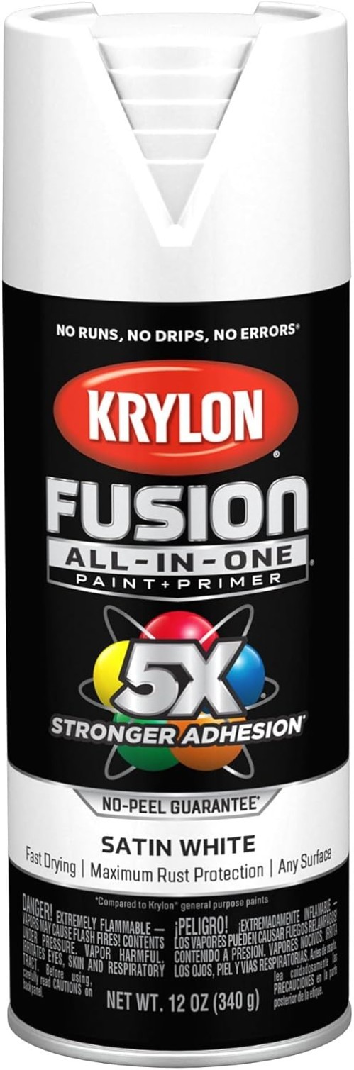 Durable Spray Paint 12 Ounce White Indoor Outdoor Use with 5X Strong Adhesion